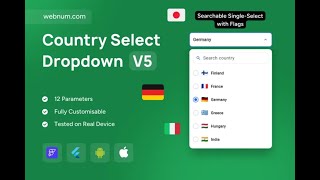 FlutterFlow Country Picker Dropdown π Search π Flags π #flutterflow #countrypicker #country