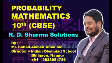 RD Sharma X Probability 5 Suhail Khan Sir