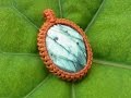 How to make a macrame knot handmad Wrapped labradorite stone pendant
