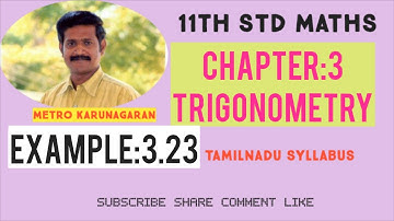 11th Std Maths Example 3.23 Find the value of sin2A when sinA = 12/13 A lies in the first quadrant