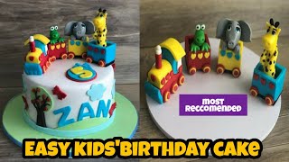 Easy Train Kids Birthday Cake Ideas Easy Jungle Cake Tutorial