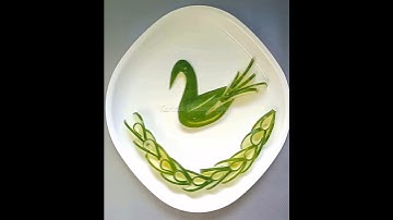 Bird decoration using cucumber #vegetables #art #video