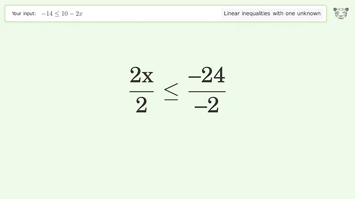 Solving Linear Inequalities: -14 is Smaller Than or Equal to 10-2x