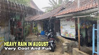 Heavy rain in my village in August | Get rid of insomnia and fall asleep to the sound of rain