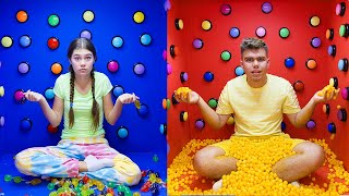 1000 farbige Knöpfe Challenge mit Nastya und Artem