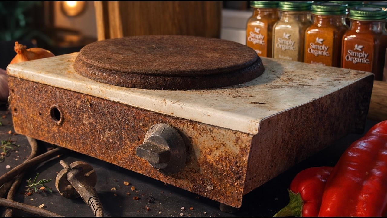 Я восстановил ржавую электрическую плиту из мусора! ✨