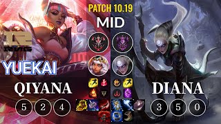 RNG yuekai Qiyana vs Diana Mid - KR Patch 10.19