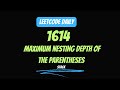 Leetcode 1614 || Maximum nesting depth of the parentheses || DSA in Java || Stacks