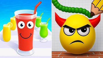 Satisfying ASMR Gameplay: JUICE RUN Vs DRAW TO SMASH — All Max Levels Gameplay Android, iOS