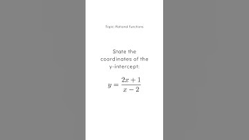 State the y-intercept of y = (2x + 1)/(x – 2) 📍 #QuickSolveMath #RationalFunctions #GraphingTips