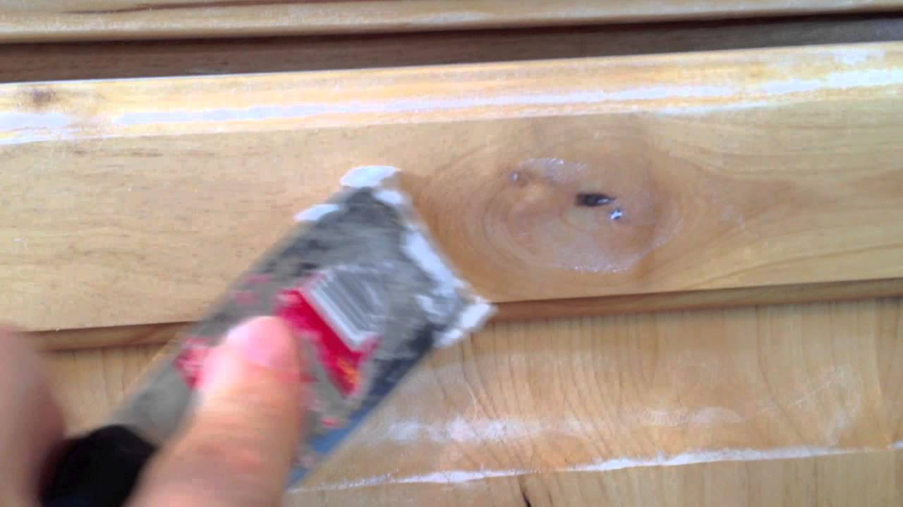 How to Paint Kitchen Step 2 Filling Knots YouTube