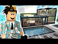 building a bloxburg GLASS HOUSE with the NEW UPDATE ITEMS... don't throw rocks