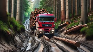 Dangerous handling maneuvers when operating heavy-duty timber transport vehicles