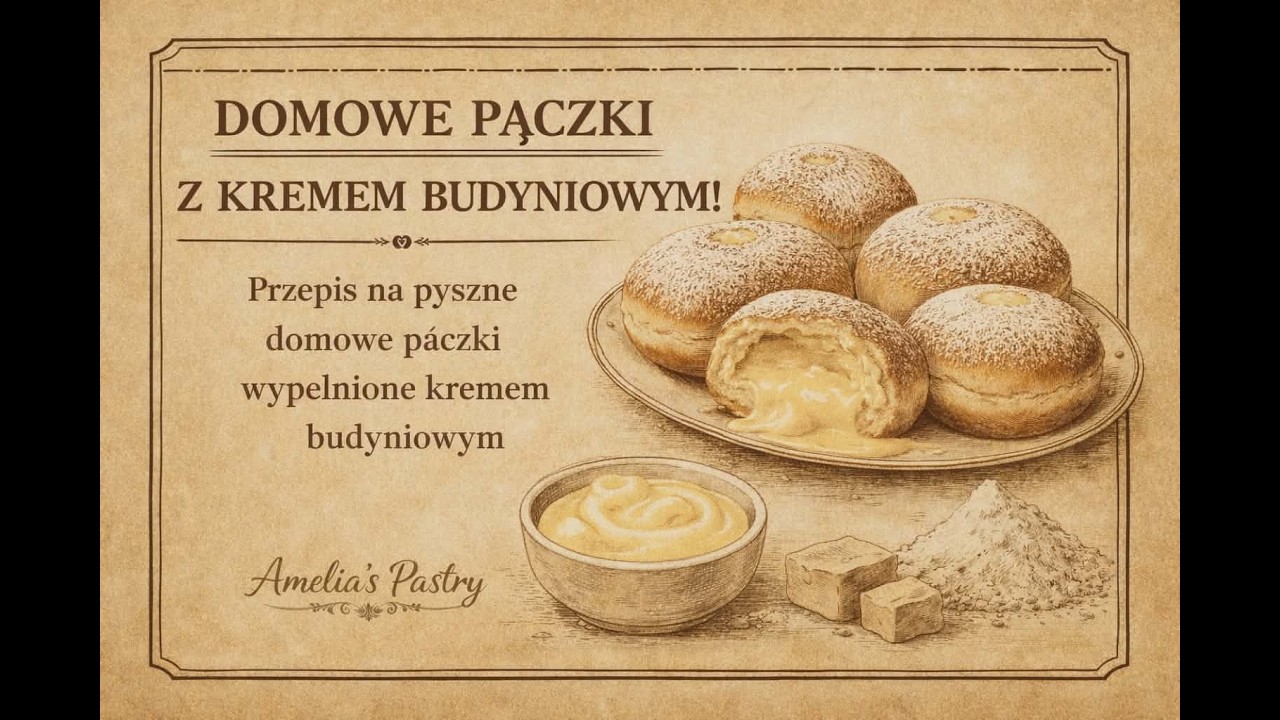 Pączki z kremem budyniowym – puszyste i delikatne | Domowy przepis krok po kroku