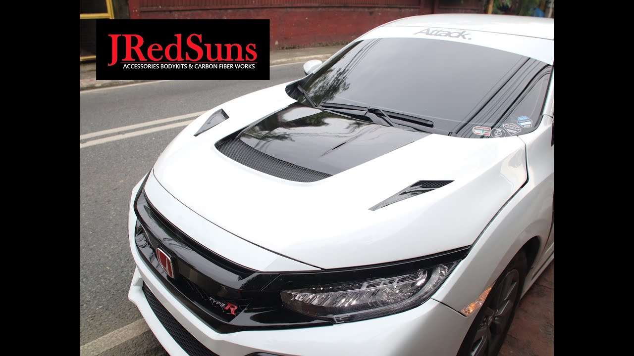 Honda Civic 2016-2020 VARIS HOOD Honda civic fc - YouTube