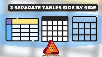 How to insert 3 separate tables side by side in affinity publisher