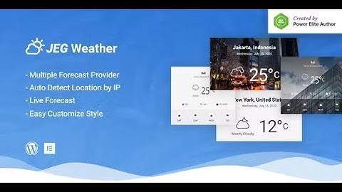 Jeg Weather Forecast WordPress Plugin - Add Ons for Elementor and WPBakery Page Builder By jegtheme