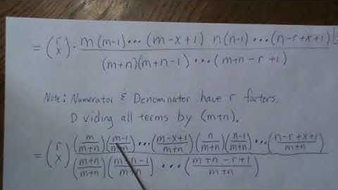 The Binomial Distribution as an approximation to the Hypergeometric Distribution