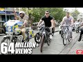 Salman khan and brother sohail khan riding cycle on the streets of bandra mumbai