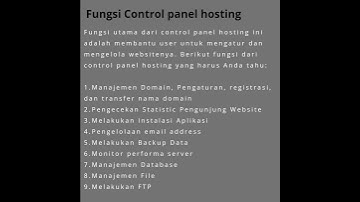 Sekilas tentang Control Panel hosting💡