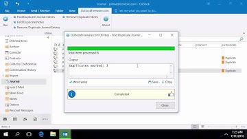 Find Duplicate Outlook Journal Entries