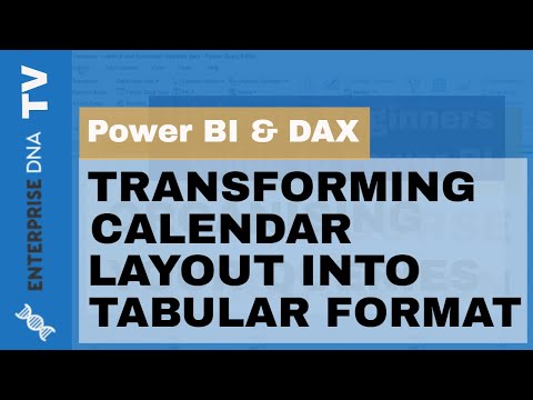 Turn Calendar Type Layout Into Tabular Format In Power BI - Query Editor Tutorial