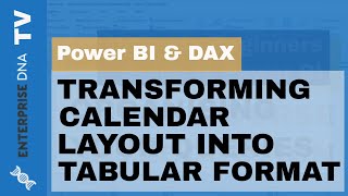 turn calendar type layout into tabular format in power bi - query editor tutorial