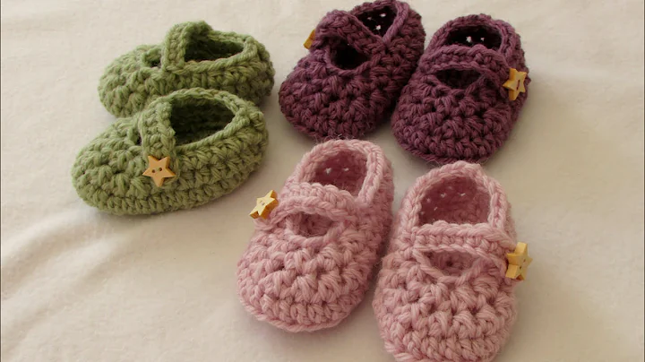 How to crochet easy baby Mary Jane shoes - booties...