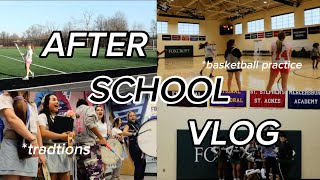 AFTER SCHOOL VLOG! |traditions • basketball practice • team dinner|