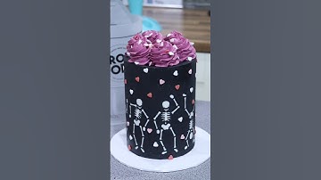 Skeleton Stencil Cake 💀 use code FROSTLOVE10 for 10% off at frostform.com checkout #cake #halloween