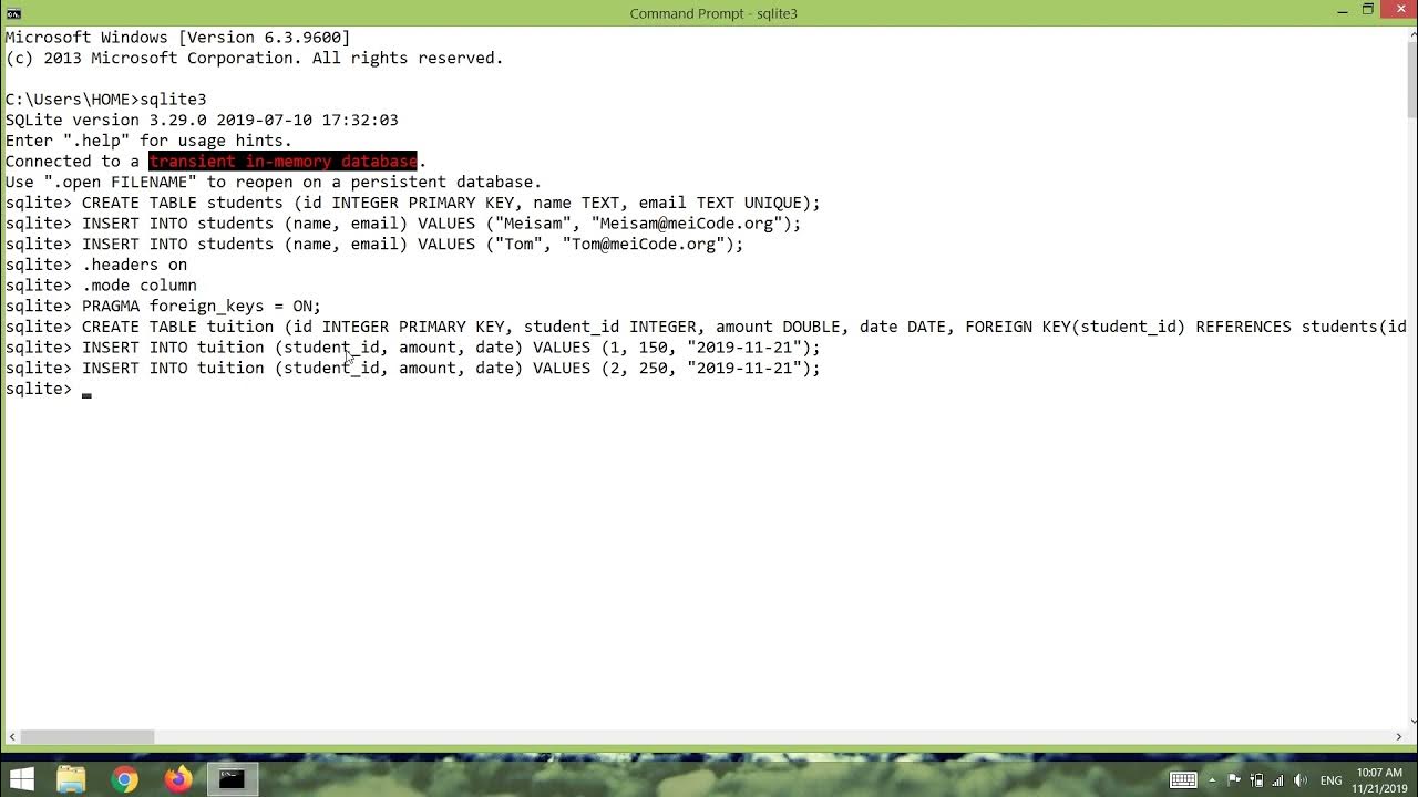 Foreign key constraints Create and Manage SQLite Databases From Scratch