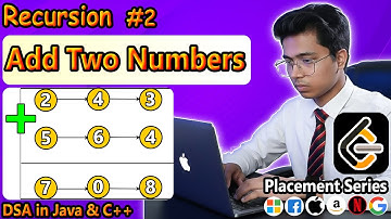 LeetCode 2: Add Two Numbers (Recursion + Linked List) |  Java  Explanation | DSA Interview Series