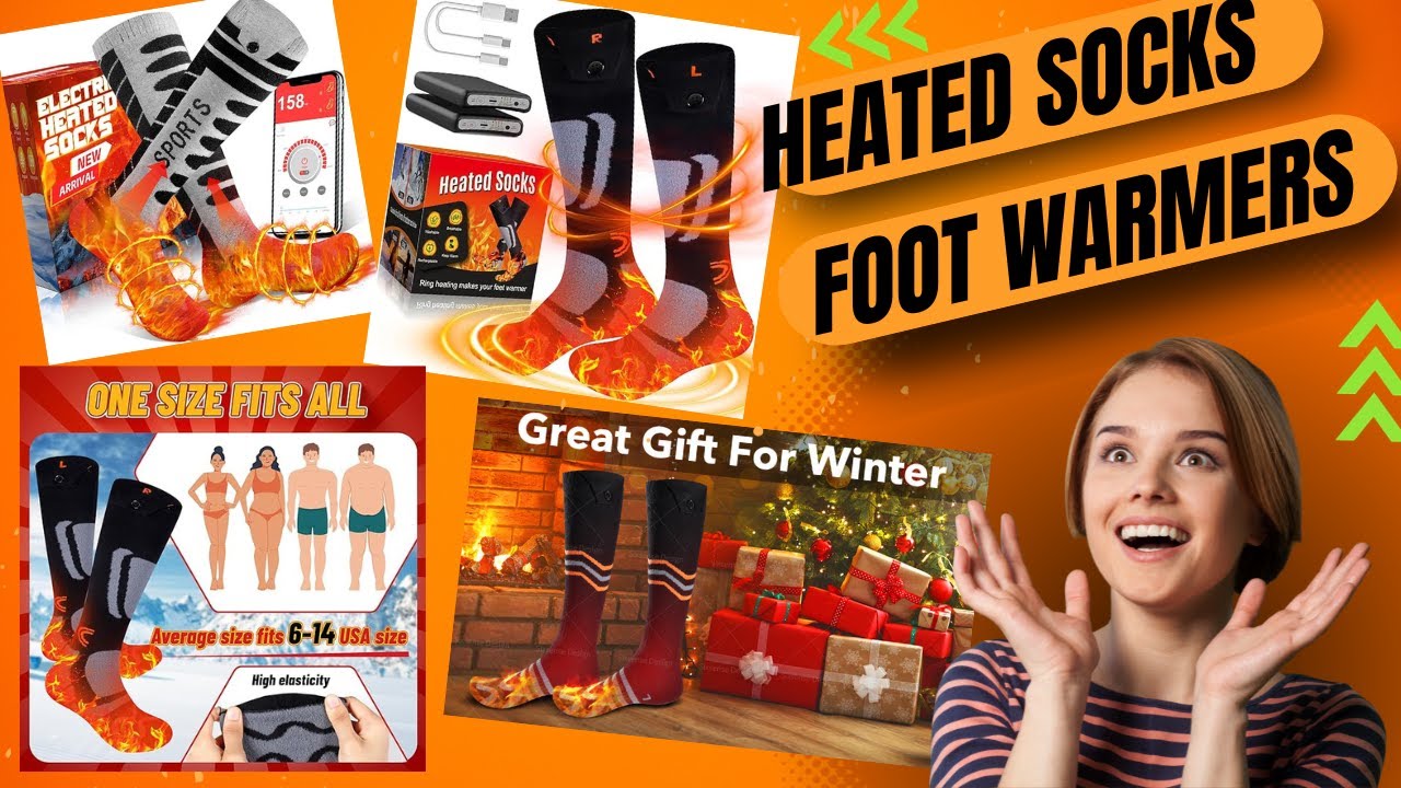 Socks Foot Warmers 5000mAh chargeable Remote Control windproof  Men Women Winter Cold Weather Gift