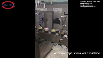 Adhesive tape shrink wrap machine
