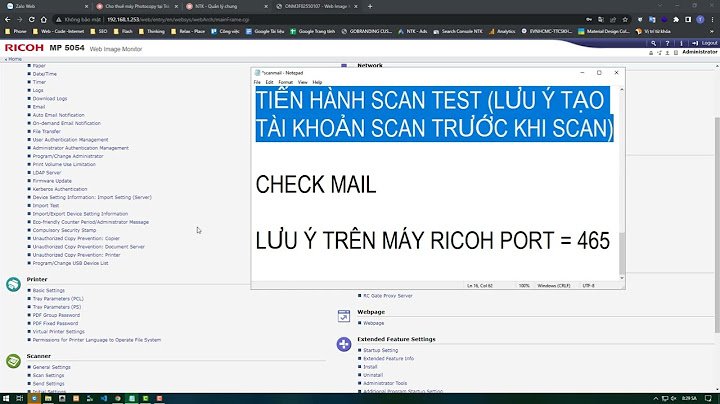 Hướng dẫn add smtp gmail vào ricoh