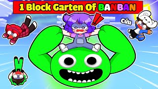 NABEE EM BÉ THỬ THÁCH 24H SINH TỒN 1 BLOCK QUÁI VẬT GARTEN OF BANBAN TRONG MINECRAFT  😜👾