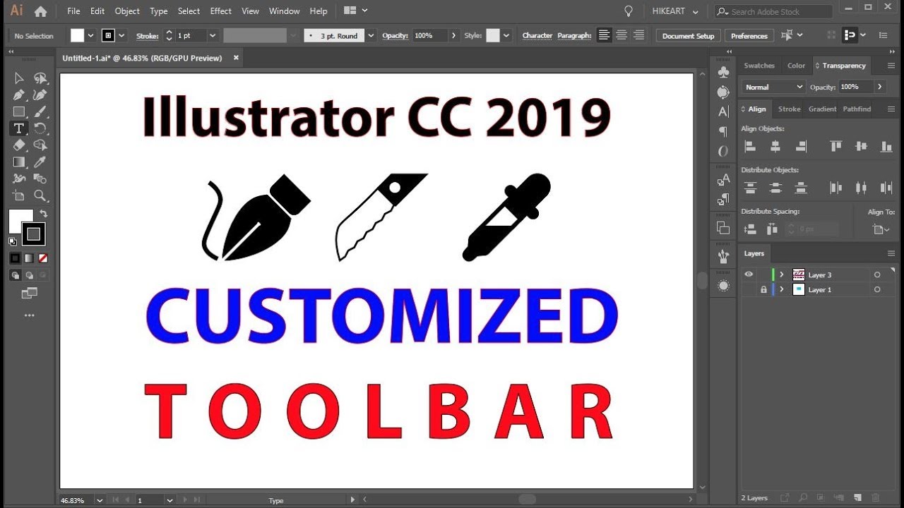 isolation Fortov konjugat Illustrator CC 2019 New Feature - Customized Toolbar - YouTube