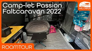 Roomtour 2022 through our Camplet Passion trailer tent