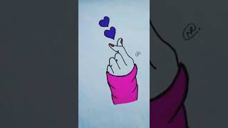 finger heart💜#shortsvideo#shorts#ytshort#fingerheart#BTS#army#fingerheart#heart#draw/ART CREATIVE🎨 screenshot 5