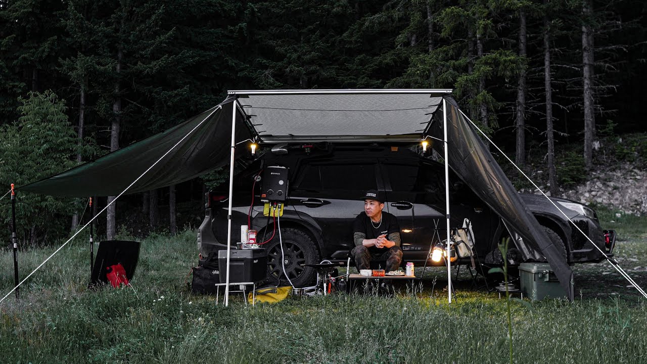 SUBARU OUTBACK Solo Car Camping / No Tent Set Up / Epic View / Camplux / Vosteed / Yakima