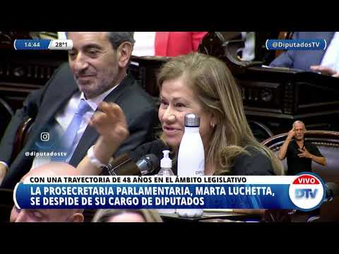Homenaje a la Prosecretaria Parlamentaria Luchetta, Marta - Sesión Preparatoria - 07-12-2021