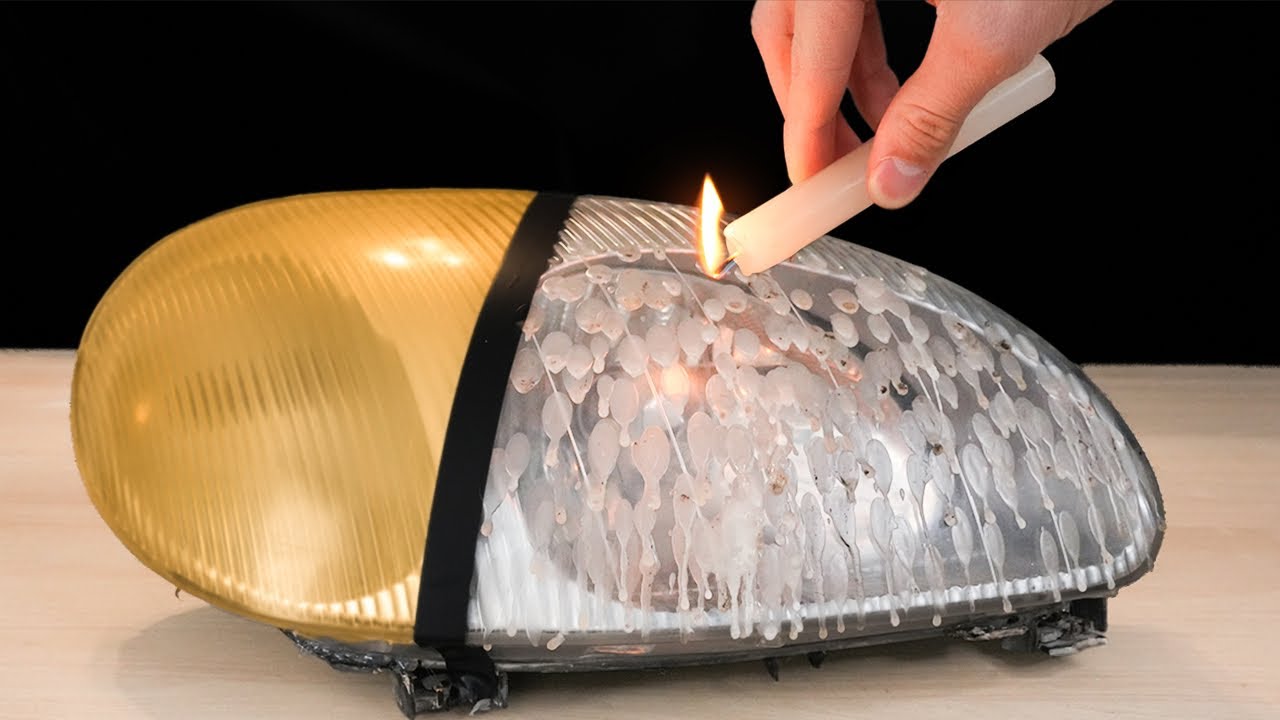 Old headlight as new in 1 minute! Amazing way of repair with a candle!