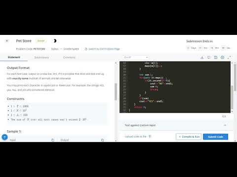 Pet Store Codechef solution || Starter 71 codechef contest