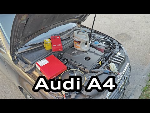 Техническое обслуживание Audi А4 B8, замена масла и фильтров, проверка свечей