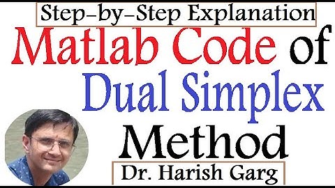 MATLAB CODE of Dual Simplex Method of LPP