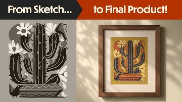 Cactusbloem kunstdrukproces