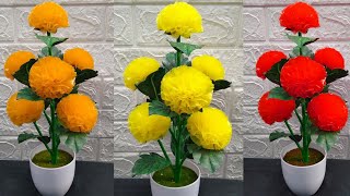 DIY Cara Membuat Bunga Pompom Dari Kantong Plastik KreseK