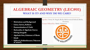 Algebraic Geometry (Lec#1): Motivations and Background | Some Basic Algebra | Nullstellensatz