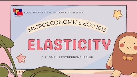 ECO1013 VIDEO PRESENTATION ⋆ ELASTICITY OF DEMAND AND SUPPLY