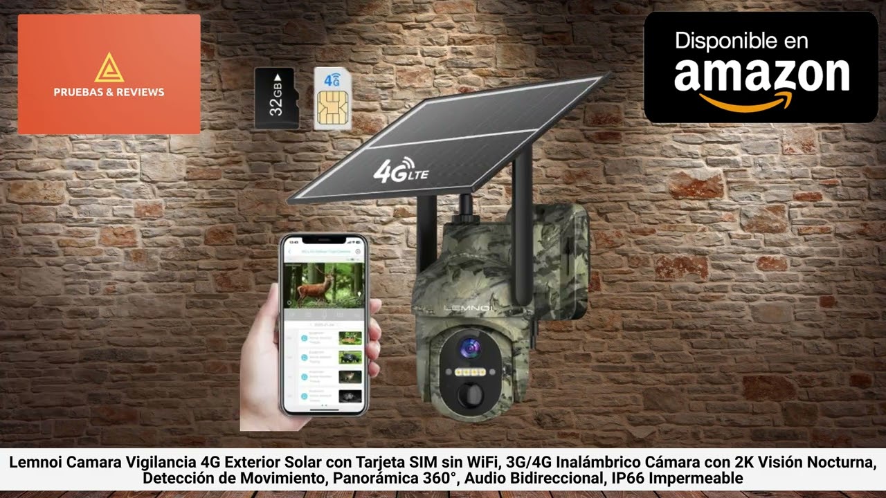 Camara Vigilancia Exterior Solar con Tarjeta SIM 4G